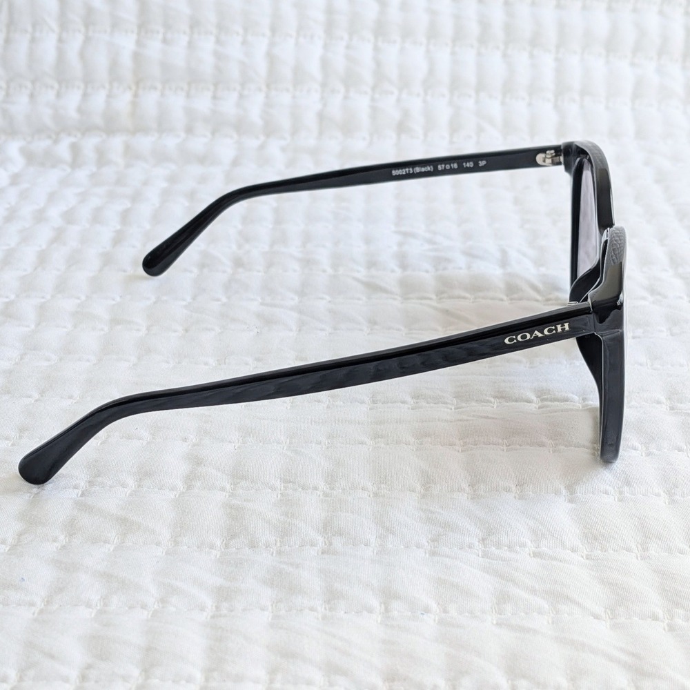 NWT Coach Square Frame Polarized Sunglasses HC8271U L1101 w Original Case Black - Picture 5 of 16